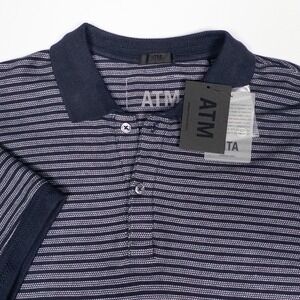ATM Anthony Thomas Melillo Striped Pima Cotton Polo‎ Shirt Short Sleeve NEW M
